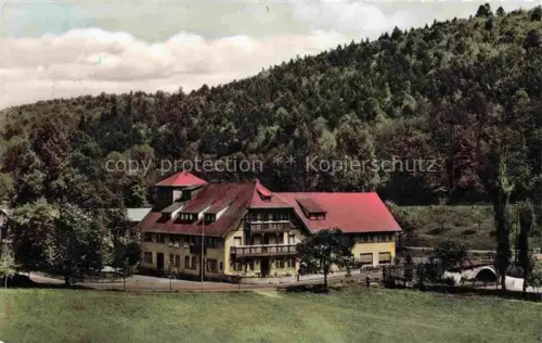 AK / Ansichtskarte Hardheim Nordbaden Odenwald BW Wohlfahrtsmuehle Hotel Waldlage Bruecke Bach Nordbaden