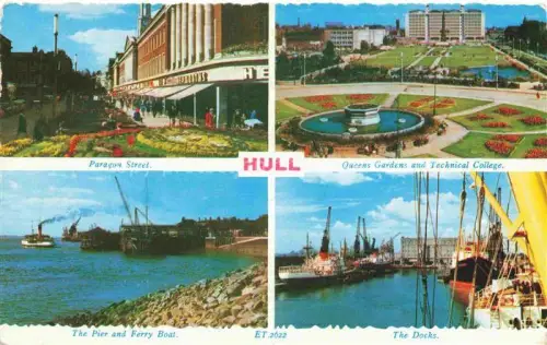 AK / Ansichtskarte Hull  Kingston-upon-Hull UK Paragon-Street Queens-Gardens Technical-College Pier Ferry Docks Hafen