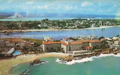 AK / Ansichtskarte San Juan  Puerto Rico Condado-Beach-Hotel Strand Pool Kueste Fliegeraufnahme Lagune Stadtpanorama