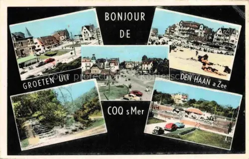 AK / Ansichtskarte COQ-SUR-MER De Haan aan Zee Belgie Strand Strandvillen Marktplatz Tennis Park Seebad Autos
