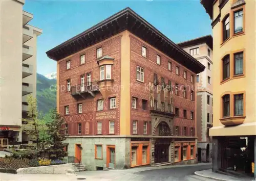 AK / Ansichtskarte St Moritz  SANKT MORITZ GR Hanselmann Konditorei Baeckerei Tea-Room Sgraffito Stadtgebaeude Berge