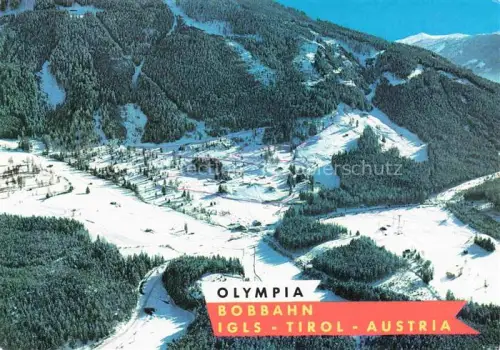 AK / Ansichtskarte Igls INNSBRUCK Tirol AT Olympia-Bobbahn Bobsled Wintersport Fliegeraufnahme Schnee Skigebiet Dorf