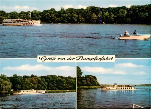 AK / Ansichtskarte Wannsee STEGLITZ-ZEHLENDORF BERLIN Dampferfahrt Fahrgastschiff Dampfer Motorboot See Havel Wald
