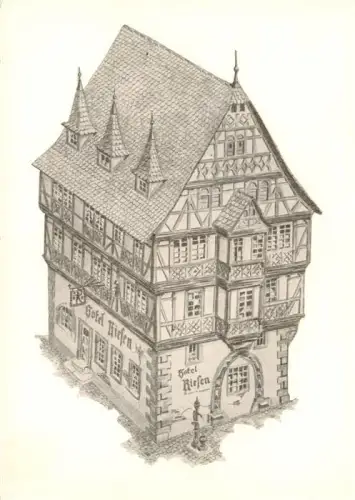 AK / Ansichtskarte MILTENBERG Main Hotel-Riesen Fachwerkhaus Gasthaus Historisch Mittelalter Main