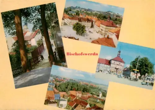 AK / Ansichtskarte Bischofswerda Sachsen Marktplatz Rathaus Stadtpanorama Baeume Altstadt Mehrbildkarte