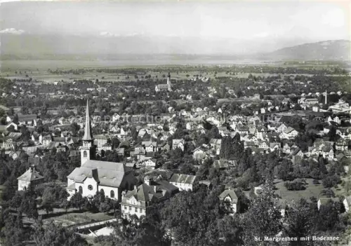 AK / Ansichtskarte St Margrethen SG Kirche Bodensee Stadtpanorama Wohnhaeuser Baeume