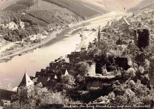 AK / Ansichtskarte Hirschhorn Neckar Hessen Burg-Hirschhorn Neckartal Neckar Fluss Altstadt Kirche Burgturm Wohnhaeuser