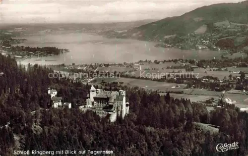 AK / Ansichtskarte BAD WIEssEE Tegernsee Bayern Schloss-Ringberg Tegernsee Luftaufnahme See Wald Felder Waelder