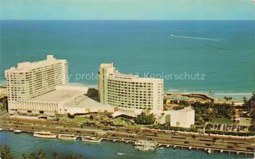AK / Ansichtskarte Miami Beach Florida USA Fontainebleau-Hotel Fliegeraufnahme Strand Atlantik Pool Hochhaeuser 44th-St 47th-St