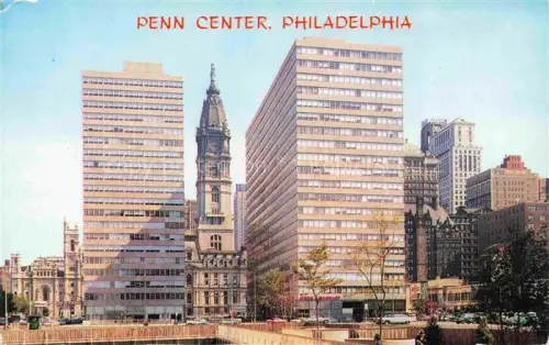AK / Ansichtskarte PHILADELPHIA  Pennsylvania USA Penn-Center City-Hall Rathaus Wolkenkratzer Stadtmitte Hochhaeuser Quaker-City