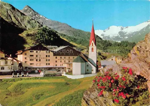 AK / Ansichtskarte Obergurgl Ober-Gurgl Soelden oetztal Imst Tirol AT Hotel-Gurgl Hotel-Forel Kirche Berge Gletscher oetztal Dorf