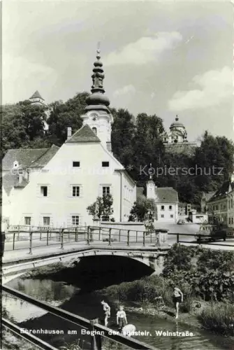 AK / Ansichtskarte Ehrenhausen Steiermark AT Weinstrasse Bruecke Bach Kirche Schloss Ortsansicht Badende