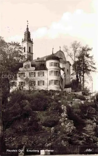 AK / Ansichtskarte Pleystein Neustadt Waldnaab Bayern Kreuzberg Kloster Kirche Felsen Baeume Oberpfalz