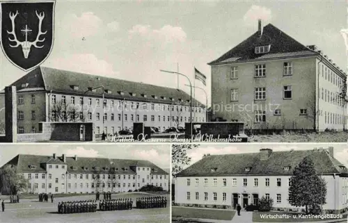 AK / Ansichtskarte Wilhelmshoehe  KAssEL Wittich-Kaserne Kasernengebaeude Kantinengebaeude Soldaten Appell Wappen