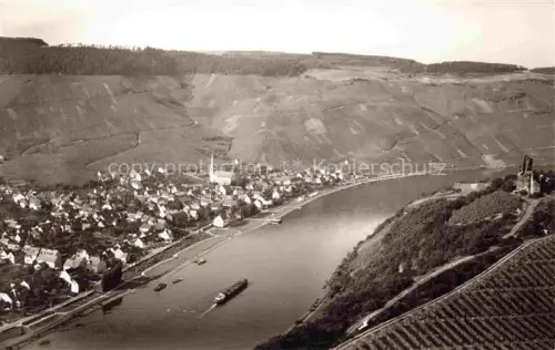 AK / Ansichtskarte Kroev Croev Croev Mosel Kroev Mosel Weinberge Fluss Dorf Kirchturm Schiff Panorama