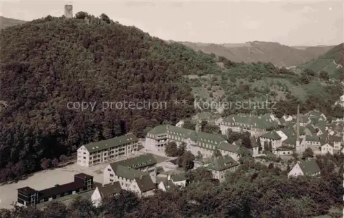 AK / Ansichtskarte Scheuern Nassau Lahn Rheinland-Pfalz Nassau-Scheuern Anstalt Diakonie Waldtal Burgruine Gebaeudekomplex Panorama