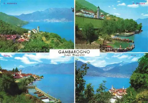 AK / Ansichtskarte Gambarogno Locarno Lago Maggiore TI Lago-Maggiore S-Abbondio S-Nazzaro Gerra Vira Dorf Kirche Berge See