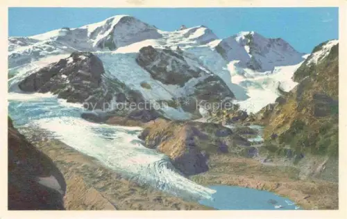 AK / Ansichtskarte Steingletscher 2262m Sustenpass BE Sustenstrasse Gwaechtenhorn Steingletscher Tierberge Gletscher Gletschersee Alpen