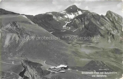 AK / Ansichtskarte Grindelwald BE Bergrestaurant-First Schwarzhorn Gemsberg Berggipfel Alpen Huette Luftbild