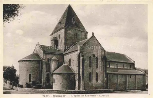 AK / Ansichtskarte QUIMPER 29 Finistere Eglise-de-Loc-Maria Abside Kirche Romanisch Apse Stein