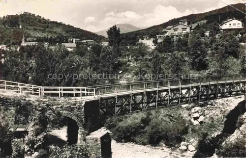 AK / Ansichtskarte Amelie-les-Bains-Palalda 66 Pyrenees-Orientales Passerelle Palalda Fluss Bruecke Berge Kirche Wald Haeuser