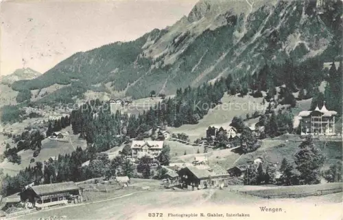 AK / Ansichtskarte Wengen  BE Hotels Berge Wald Almhuetten Tal Haeuser