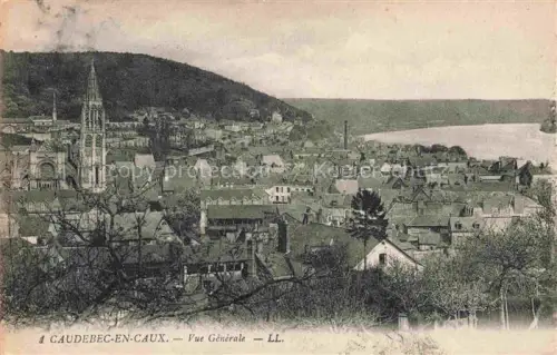 AK / Ansichtskarte Caudebec-en-Caux ROUEN 76 Seine-Maritime Stadtpanorama Kirche Seine Fluss Daecher Huegel Schornstein