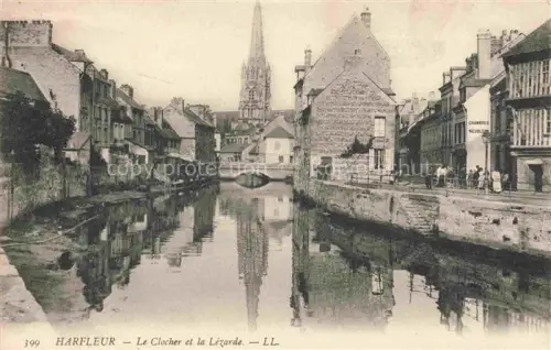 AK / Ansichtskarte Harfleur LE HAVRE 76 Seine-Maritime Lézarde Kirchturm Kanal Bruecke Haeuser Spiegelung Passanten Chambres-Meublées
