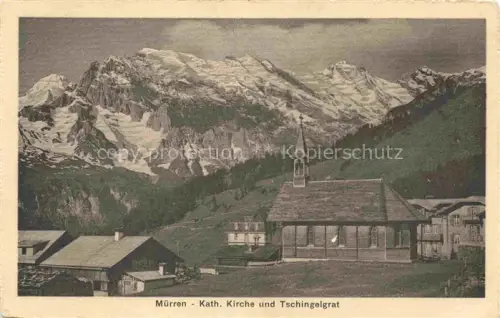 AK / Ansichtskarte Muerren BE Tschingelgrat Kath-Kirche Berge Alpen Schnee Dorf