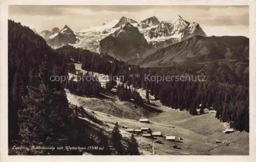 AK / Ansichtskarte Lungern Obwalden OW Feldmoosalp Wetterhorn Alp Bergpanorama Gletscher Nadelwald Alphuetten