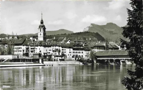 AK / Ansichtskarte OLTEN SO Aare Fluss Kirche Bruecke Stadt Huegel