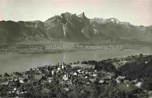 AK / Ansichtskarte Sigriswil BE Stockhorn Thunersee Kirche Ortschaft Bergpanorama See