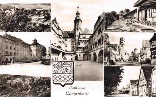 AK / Ansichtskarte Langenburg Wuerttemberg Schwaebisch-Hall BW Schloss Schlosshof Stadtturm Fachwerkhaeuser Luftbild Panorama Strassenszene