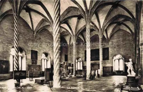 AK / Ansichtskarte Palma de Mallorca ES La-Lonja Gotische-Halle Gewoelbe Saeulen Gemaelde Skulpturen Innenraum