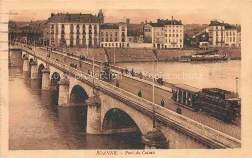 AK / Ansichtskarte ROANNE 42 Loire Pont-du-Coteau Bruecke Strassenbahn Loire Stadtansicht Passanten