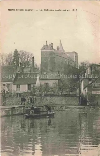 AK / Ansichtskarte MONTARGIS 45 Loiret Chateau Schloss Fluss Boot Wasser Wohnhaeuser Rue-Mirabeau Restaurierung