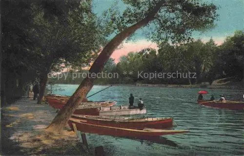 AK / Ansichtskarte Olivet  ORLEANS 45 Loiret Bords-du-Loiret Fluss Boote Ufer Baeume Handkoloriert Sonnenschirm Ausflug