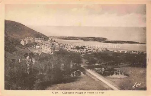 AK / Ansichtskarte CAROLLES-PLAGE Avranches 50 Manche Carolles-Plage Pointe-du-Lude Panorama Meer Strand Ortschaft Huegel Baeume