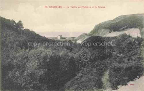 AK / Ansichtskarte CAROLLES-PLAGE Avranches 50 Manche Vallée-des-Peintres Falaise Tal Klippe Baeume Meer