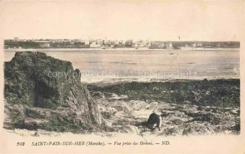 AK / Ansichtskarte SAINT-PAIR-SUR-MER Kairon-sur-Mer AVRANCHES 50 Manche Vue-des-Grèves Felsen Meer Panorama Ebbe