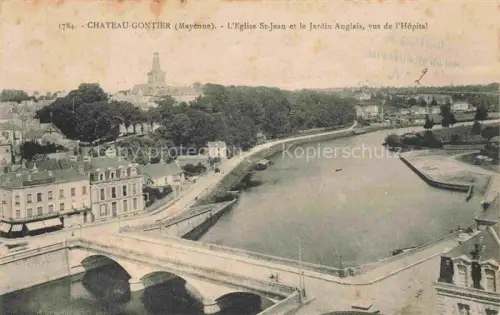 AK / Ansichtskarte Chateau-Gontier 53 Mayenne Eglise-St-Jean Jardin-Anglais Fluss Bruecke Hôpital Panorama
