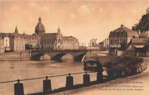 AK / Ansichtskarte Chateau-Gontier 53 Mayenne Hôpital Quai-du-Jardin-Anglais Bruecke Fluss Kuppel Kirche