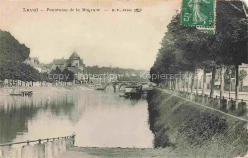 AK / Ansichtskarte LAVAL  53 Mayenne Mayenne Bruecke Turm Promenade Ufer Baeume