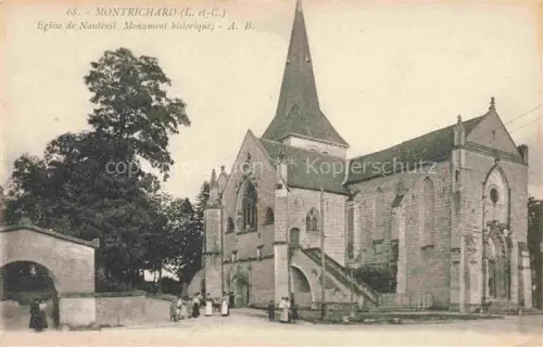 AK / Ansichtskarte Montrichard BLOIS 41 Loir-et-Cher Eglise-de-Nautenil Kirche Monument-historique Turm Treppe Kinder Baeume
