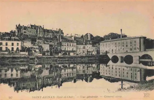 AK / Ansichtskarte Saint-Aignan  41 Loir-et-Cher Cher Fluss Bruecke Muehle Schloss Spiegelung Stadtansicht
