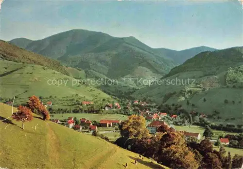 AK / Ansichtskarte Muenstertal  Schwarzwald BW Muenstertal Schwarzwald Belchen Tal Dorf Wiesen Herbst