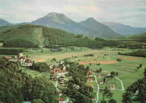 AK / Ansichtskarte Markt Neubeuern Rosenheim Bayern Schloss Kirche Inntal Alpen Kranzhorn Kaisergebirge Luftbild Dorf