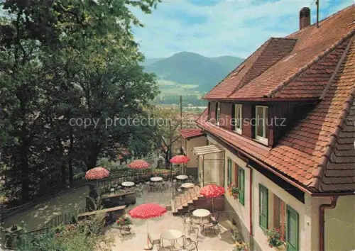 AK / Ansichtskarte Kollnau Waldkirch Breisgau BW Gasthaus-Zum-Waldhaus Pension Terrasse Sonnenschirme Schwarzwald Berg Garten Kandel