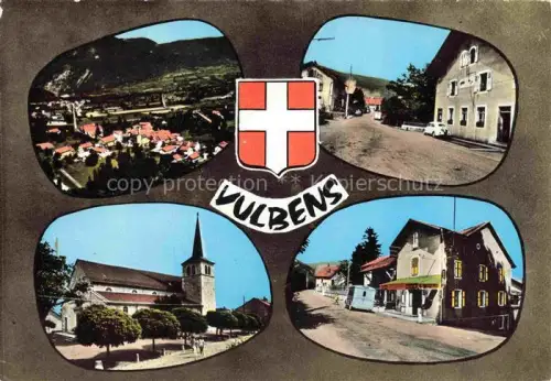 AK / Ansichtskarte Vulbens Saint-Julien-en-Genevois 74 Haute-Savoie Kirche Ortsansicht Strasse Dorf Wappen Mehrbildkarte Panorama