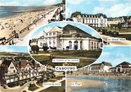 AK / Ansichtskarte CABOURG 14 Calvados La-Plage Le-Casino-et-les-Jardins Le-Grand-Hôtel Normandy-Hôtel Strandpromenade Badeort Badegaeste